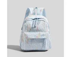 Rugzak – Stijlvolle en praktische lichtgewicht rugtas – Met twee ritsvakken en verstelbare schouderband – Modieus design voor meisjes, kinderen en volwassenen – Blauw