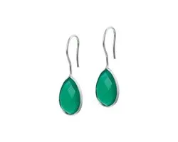 GLAMS - Boucles d'oreille Agate Crochet Français - Argent