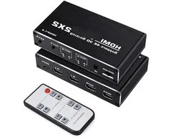 HDMI Matrix Switcher - 2x2 Switch Splitter - Video Schakelen - Ondersteunt 4K 60Hz - 2 In 2 Uit - Zwart
