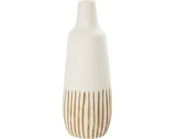 J-Line vaas Ying - hout - wit - large - 56 cm hoog