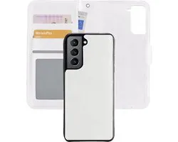 Coque pour Samsung S21 Plus, Bookcase 2 en 1 amovible – Coque adaptée pour Samsung Galaxy S21 Plus – Wit