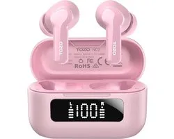 TOZO NC3 Hybride Actieve Ruisonderdrukking Draadloze Bluetooth 5.3 Earbuds 6 Mics ENC Clear Call 55H speeltijd 32 vooraf ingestelde EQ's via APP IPX8 Waterdichte in-ear hoofdtelefoon met LED-display