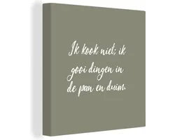 Protecteur d'induction - Citations - Je ne cuisine pas - Cuisine - Drôle - Cuisine - Vert - 20x20 cm - Plaque de couverture pour plaque de cuisson - Tapis à induction