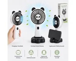 Litalife Handventilator - Draagbaar - USB-C Oplaadbaar - Bamboe Beertje Design