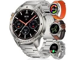 Montre Connectée Synyq GPS Pro pour Hommes – 51mm – Écran AMOLED – 3 Bracelets Inclus – Étanche 5ATM – Fonction Appel – 170+ Modes Sportifs – GPS, Cardio, Sommeil, SpO2 – Compatible iOS & Android