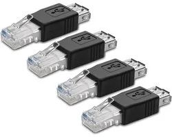 4Pack USB 2.0 Female to Lan RJ45 8P8C Male Crystal Ethernet 10Mb/100Mb Network Adapter - ShopVlot
