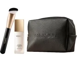 Meroda Changing Foundation & Essential Brush & Travel Bag Bundel - Foundation qui change de couleur - 30ml
