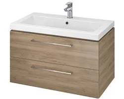 Cersanit Lara - Kast met wastafel, 45x79x45 cm, 2 laden, noten S801-154-DSM
