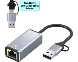 USB-C naar LAN - Hub - met usb-c naar usb-a plug - USB Ethernet adapter - USB-c naar Ethernet - USB Lan adapter