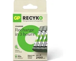 GP USB batterijlader + 4 x AA-batterijen 2100mAh NiMH