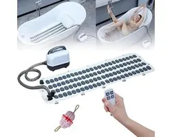 Massage Badmat - Bubbelbadmat Spa - Spierontspanning - Met Opblaasbaar Kussen - 43 x 15 x 124 cm - Wit