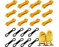 20 Stuks Verstelbare Herbruikbare Kippenpootbinders, Flexibele Klemmen voor Vogels, Duurzame Ondersteuning voor Pluimvee en Eenvoudige Toepassing