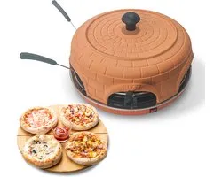 BluMill Four à pizza - 6 personnes - 1100 W - Pizzamaker - Mini four à pizza - Moule à pâte et spatules inclus
