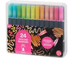 Craft World - 24 Outline Markers Metallic Gold
