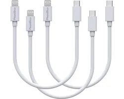 3x Câble Lightning vers USB C blanc - 0 XS - Câble de MAX pour iPhone / AirPods 1 / Airpods 2 / Airpods 3 / Airpods Pro 1