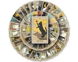Daily Essentialz Tarot Kaarten Stickers Met Katten - Tarot Deck - Orakelkaarten - Skate stickers - Skateboard Stickers - Stickers volwassenen - Tarot Cards