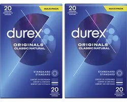 Durex Condooms Classic Natural 20st x2 - Cadeau voor man en vrouw