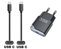 OneOne 35W snellader + 1,5m sterke USB C naar C kabel. GAN lader. PD PPS oplader adapter past op Kobo (Rakuten) eReader Elipsa, Elipsa 2E, Sage, Libra 2, Libra Colour, Clara 2E, Clara Colour, Clara BW - Kindle (Amazon) Scribe