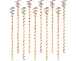 10 Pieces Electrical Plant Stakes, 29cm Long Copper Garden Stakes Copper Flush Antennas Electriculture Antenna for Growing Indoor Outdoor Plants Fruit and Vegetables Support