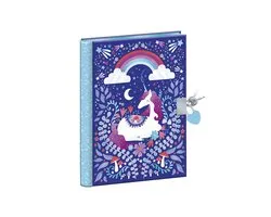 Janod Dreamland - Cahier Secret Unicorn - Cahier Secret de 128 pages décoré d'un cadenas coeur - Pour noter ses secrets et réaliser de jolis dessins - Pour tous les fans de licornes - Dès 6 ans