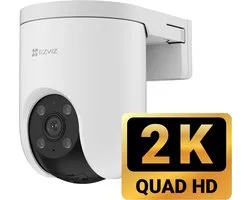 EZVIZ - caméra de sécurité extérieure H8C SE 2K - résolution 2K - panoramique/inclinaison 360° - vision nocturne en couleur - détection humaine IA et suivi automatique - résistante aux intempéries