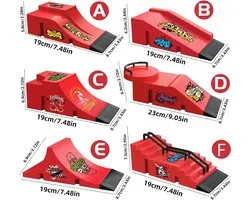Kit de skate pour les doigts et rampe, Mini Tech Deck Skate pour les doigts avec kit de skatepark pour rampe, Cadeau pour garçons et filles (C)