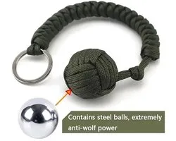 Apenvuist - Monkey Fist - Zelfverdediging - Sleutelhanger - Paracord - Groen