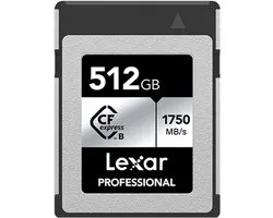 Lexar CFexpress PRO Type B Silver Series 512GB - Lezen 1750MB/s, Schrijven 1300MB/s