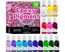 Allerion Epoxy Pigment Set - Knutselset - 16 verschillende kleurstoffen - Epoxy Resin Set