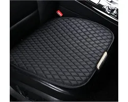 Set of 2 Universal Seat Cushions, Front Seat Pad Waterproof Car Seat Covers, PU Leather, Non-Slip Soft (Black)