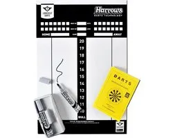 Dart Scorebord met Spelregels – Inclusief Maxiflo Stift & Wisser – Herbruikbaar Whiteboard – Dart Accessoire – Longfield