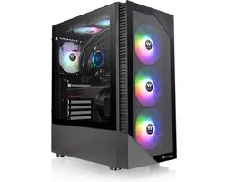 Thermaltake View 200 TG ARGB, Midi Tower, PC, Zwart, ATX, micro ATX, Mini-ITX, SPCC, Verre trempé, Multi