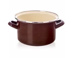 Orion Brown - Casserole - 2 l - Émail - Rétro - Induction & Résistant au four