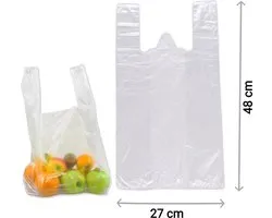 Take Dis Hemdtas - Draagtas HDPE 27/12 x 48 cm, wit - Pak 500 stuks plastic tas