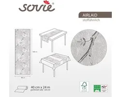 Sovie HORECA Tafelloper Maylin | Linclass® Airlaid Tafelloper 40cm x 24m | Tafelkleedrol vergelijkbaar met stof | Eenmalig tafelkleed voor bruiloft & feestjes | (lichtgrijs)