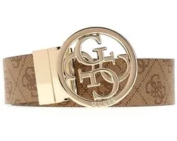 GUESS riem Noelle Adjustable & Reversible Pant Belt W105 Latte Logo / Light Blue bruine Lichtblauw