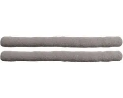 Luance Tochtstopper - 2x - lichtgrijs - Teddy stof - 80 cm - tochtrollen - polyester