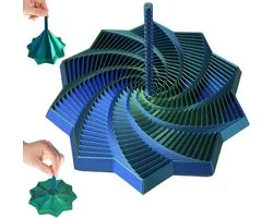 Fidget - Magische 3D - 11,7 cm - 3D Expanded Sensory Fidget Star - Met handvat - 3D Printed Spinning Top Flower - Anti-Stress Fidget Spinner - Fidget Toy - Stressverlichting voor volwassenen - Ontspannend - Stress verlichten - Cadeau - Blauwgroen