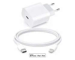 Vastiq Power® - Adaptateur USB-C Chargeur rapide + câble de 2 mètres - Convient pour iPhone - 14 / 13 / 12 - iPad - USB-C - Lightning |Chargeur rapide iPhone 13/12/11/X/iPad/13/12 Pro Max/ iPhone 13/12 pro/iphone 13/12 mini