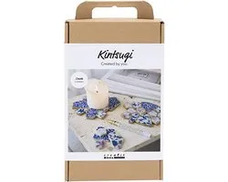 Creativ Company kintsugi hobbyset blauw goud lichtrood wit creatief speelgoed.