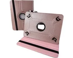 Étui universel pour tablette 10 pouces - Rotatif à 360° - Or rose Convient pour : Teclast/ Huawei/ Blackview/Asus/ Lenovo/ Fusion/Vankyo/Fire/ DOOGEE/Hipad/ Xiaomi/BOOX/PRITOM/ TCL/ OPPO Android Pad Tablettes