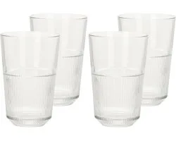 Excellent Houseware Whisky glazen - 4x - transparant - 360 ml - drink/waterglazen