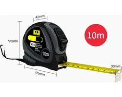 DW4Trading Robuuste Rolmaat 10 Meter - mm/inch - 33 mm Breed