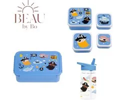 Bundel A Little Lovely Company Back to school set - Drinkfles/4 Snackdozen/Bentobox - Piraten