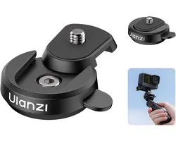 Quick Release Base Set voor Camera's en Lampen - Snelle Installatie Kit met 1/4'' Schroef voor Actiecamera's zoals DJI, Insta 360 en AKASO, Ideaal voor Fotografie en Videografie