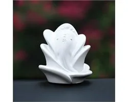 Ganesha Beeld Roze Wit voor Auto Dashboard, Hindoe God Ganesh Idol Sculptuur, Spirituele Decoratie voor Auto, Huis en Kantoor, Feng Shui Vastu Cadeau (7,5 x 7,8 x 7,5 cm)