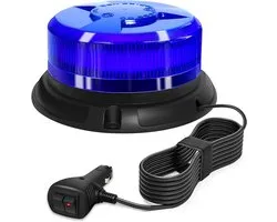 AnTom blue light flashing light led 9 flash pattern 12V 24V warning light led magnet With 3m cable for car truck - ShopVlot