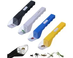 Insectenvanger - 4 stuks - Spinnenvanger - Vliegenvanger - Insectenpotje - insect catcher - Lange Steel - Insectenzuiger - Veilig voor Kinderen - Geschikt voor Spinnen, Mieren en Andere Beestjes - Veelkleurig