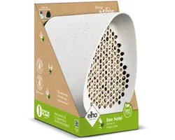 Elho Essential Bee Hotel 18cm - Bijenhotel - Modern Design - 100% Gerecycled Plastic - L18 x B21.1 x H23 cm - Fibrous grey
