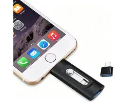 256 GB Snelle USB Flash Drive - USB Stick - USB-flashdrive - Draagbare Pendrive - 256 GB USB Flash Drive Geschikt voor iPhone,Android,iPad - Photostick - Externe Gegevens opslag - Plug-and-Play - Voor Foto's, Video's en Bestanden - Zwart